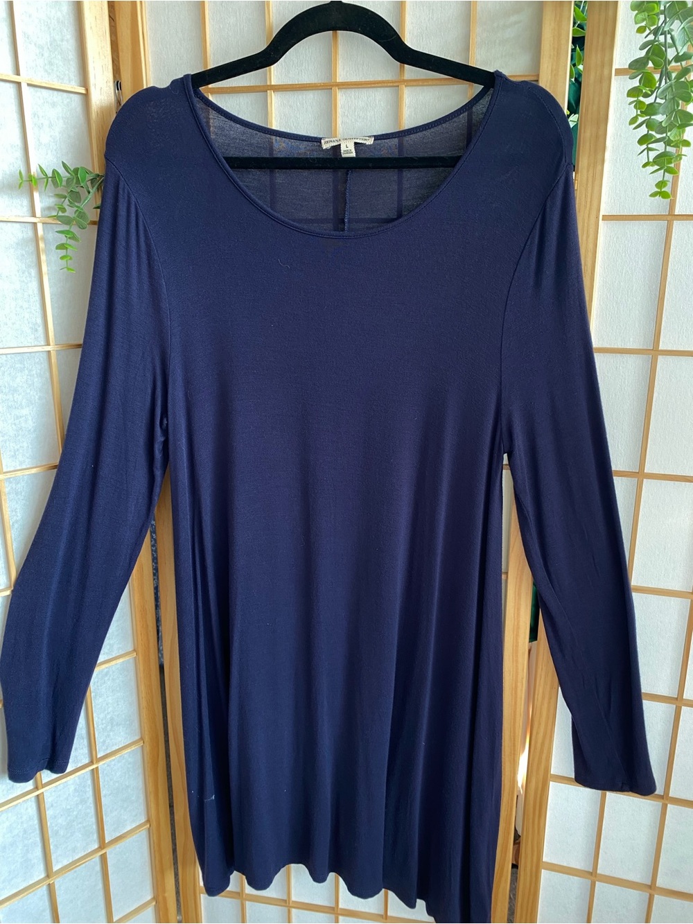 Navy Long Sleeve Scoop Neck Tunic
